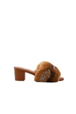 CULT MIA CARAMEL ALPACA CARPET MULES