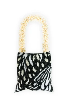 CULT MIA CLASH OF PRINTS IN BUTTERFLY BLACK CREAM AND WHITE