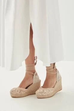 CULT MIA CORDELIA CROCHET CREAM ESPADRILLES