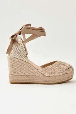 CULT MIA CORDELIA CROCHET CREAM ESPADRILLES