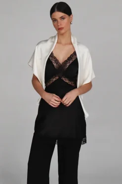 CULT MIA EUGENIA EMBELLISHED SILK SCARF IN