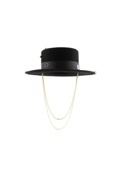 CULT MIA GOLD CANOTIER HAT