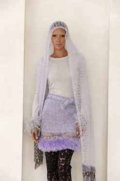 CULT MIA CASHMERE HANDMADE KNITTED SHAWL