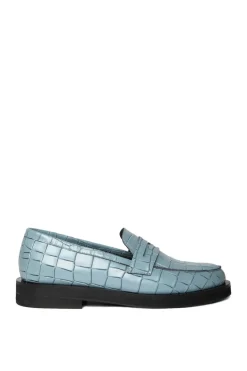 CULT MIA GVASALIA X CROC-EFFECT LEATHER LOAFERS