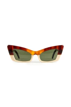 CULT MIA HAVANA AND BUTTERCREAM SOUL 11 ACETATE SUNGLASSES