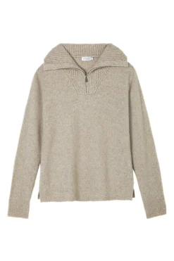 CULT MIA HEATHER SILK CASHMERE PULLOVER IN DUSK
