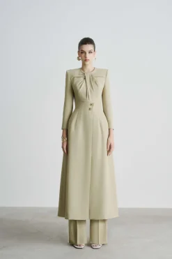 CULT MIA HELEN SLIT SQUARE SHOULDER LONG LENGTH SHIRT