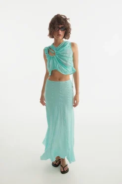CULT MIA A-LINE LAYERED MAXI SKIRT