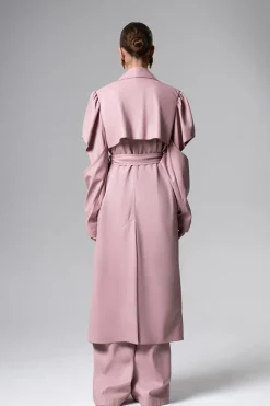 CULT MIA LONG TRENCH IN BLUSH