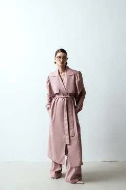 CULT MIA LONG TRENCH IN BLUSH