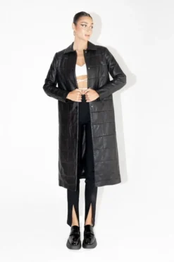 CULT MIA MAPLE LONG LEATHER COAT