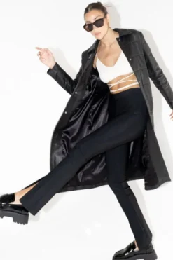 CULT MIA MAPLE LONG LEATHER COAT