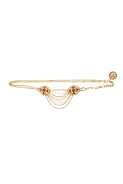 CULT MIA MULTISTONE AND PEARL CHAIN BELT