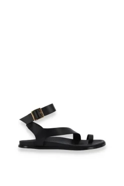 CULT MIA MYLES BLACK LEATHER SANDALS