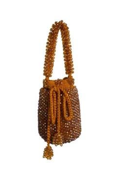 CULT MIA ORANGE HANDMADE GUAJIRA BEADED BAG