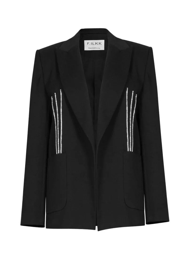 CULT MIA OVERSIZED RHINESTONE EMBELLISHED BLAZER