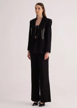 CULT MIA OVERSIZED RHINESTONE EMBELLISHED BLAZER