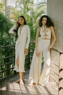 CULT MIA PALMERA OFF-WHITE ASYMMETRIC JUMPSUIT