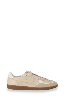 CULT MIA RIFE GRAIN LEATHER SNEAKERS IN CREAM