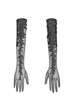 CULT MIA SCARLETT TULLE EMBELLISHED GLOVES