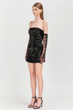 CULT MIA SCARLETT TULLE EMBELLISHED GLOVES