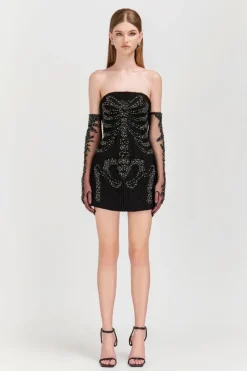 CULT MIA SCARLETT TULLE EMBELLISHED GLOVES