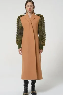 CULT MIA SOFT WOOL PLAITED COAT