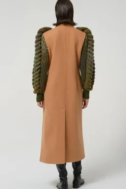 CULT MIA SOFT WOOL PLAITED COAT