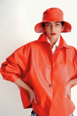 CULT MIA FAUX LEATHER FISHERMAN'S HAT