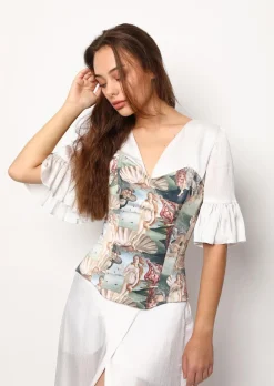 CULT MIA VENUS PRINTED FULL CORSET TOP