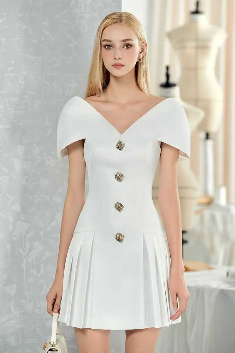 CULT MIA A-LINE FLARED NECKLINE MIDI DRESS
