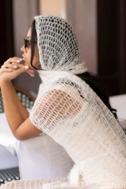 CULT MIA CASHMERE HANDMADE KNITTED SHAWL