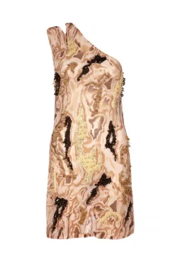 CULT MIA ZUSI BOWIE ONE-SHOULDER MINI DRESS